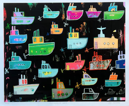 Psychedelic Boats - Framed